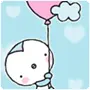 cute kawaii penguin with a balloon