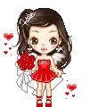 cute kawaii girl in red