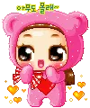 cute kawaii pink teddy girl