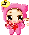 cute kawaii pink teddy girl