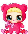 cute kawaii pink teddy girl