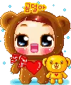 cute kawaii teddy bear girl