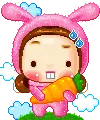 cute kawaii pink bunny girl
