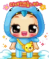 cute kawaii blue penguin girl