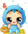 cute kawaii blue penguin girl