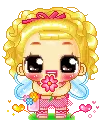 cute kawaii curly blonde girl