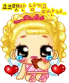 cute kawaii curly blonde girl