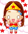cute kawaii red haired girl wonderwoman