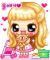 cute kawaii blonde girl & teddy bear