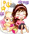 cute kawaii sayclub girl with her teddy bear