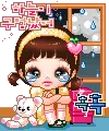 cute kawaii girl scared