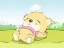 cute kawaii wish wing teddy sleeping