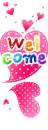 cute kawaii welcome hearts
