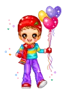 cute kawaii boy with balloons