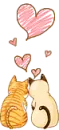 cute kawaii cats in love