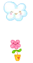 cute kawaii happy cloud & flower