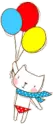 cute kawaii cat & balloons