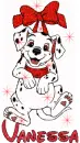 Dalmation with Red Bow and Name