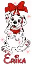 Dalmation with Red Bow and Name