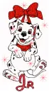 Dalmation with Red Bow and Name