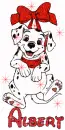 Dalmation with Red Bow and Name