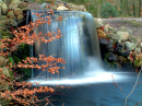 the water falls