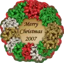 merry christmas wreath of bows