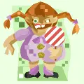 ugly girl eating lollipop