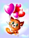 cat and balloons