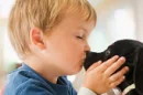 aww! kisses! boy and dog
