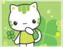 cute kawaii green cat