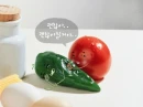 cute kawaii tomato trying to comfort a pepper
