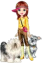 girl with dogs
