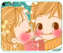 cute kawaii lovers kissing