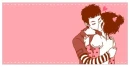 cute kawaii lovers kissing