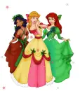 Holiday Disney Princesses with Glitter