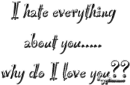 I hate everything about you...why do i love you?