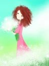 girl with white flowers