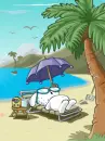 resting on the beach 