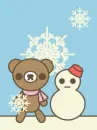 teddy bear & snowman
