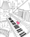 cute kawaii love piano