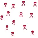 red and black skulls danceing