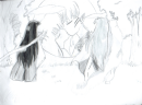sesshomaru and kikyo kissing