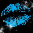 blue giltter kiss