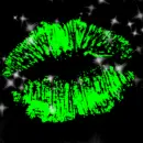 lime green kiss glitter