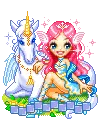fantasy fairy girl and unicorn