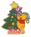 pooh bear with xmas tree