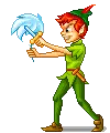 Disney - Peter Pan Slicing Up A Blue Feather