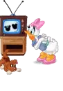 Disney - Daisy Duck Pointing At TV