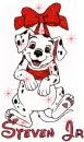 Dalmation with Red Bow and Name